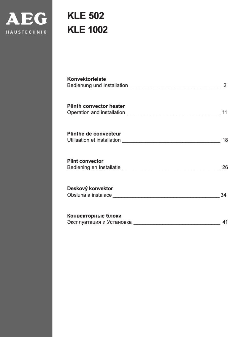 Image de la première page du manuel de l'appareil KLE 502