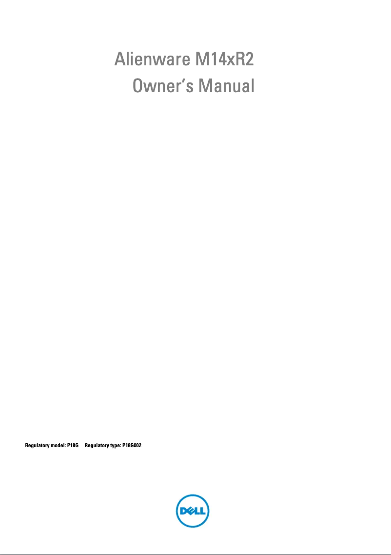 Page 1 de la notice Mode d'emploi Dell Alienware M14x R2