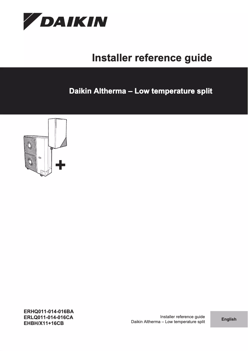 Page 1 de la notice Guide d'installation Daikin EHBH08CB3V