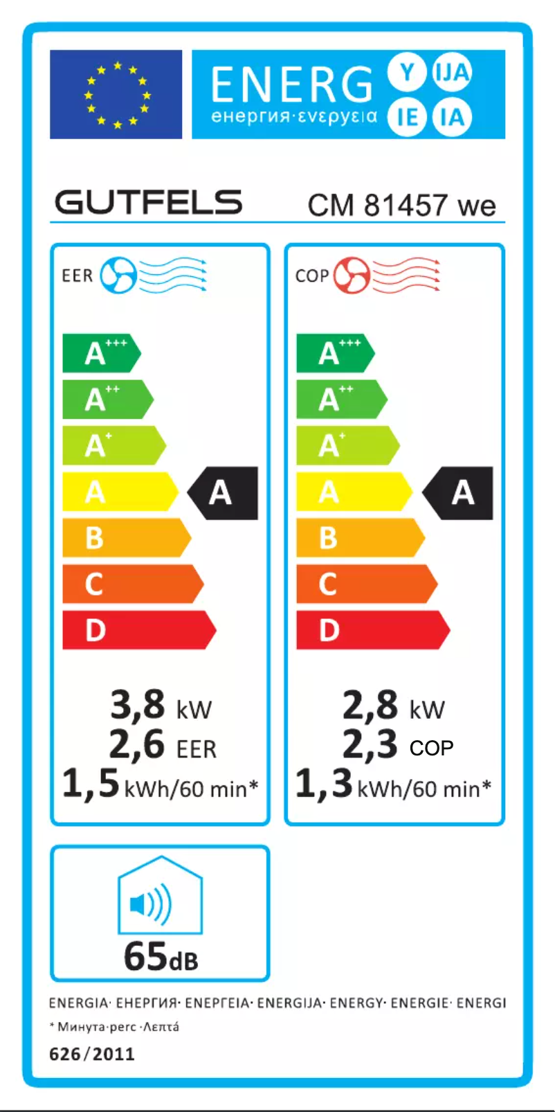 Page n°1 - Label énergétique GUTFELS CM 81457 we