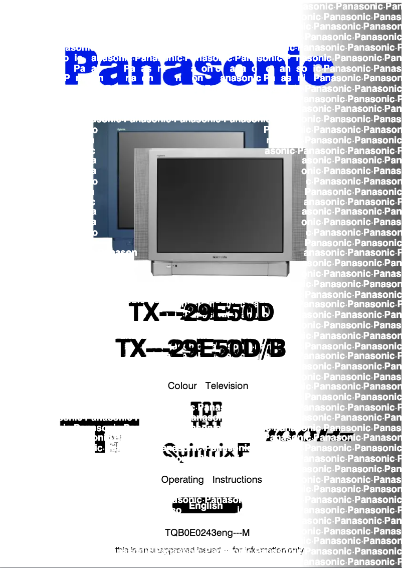 Página 1 del manual Manual de usuario Panasonic TX-29E50DB