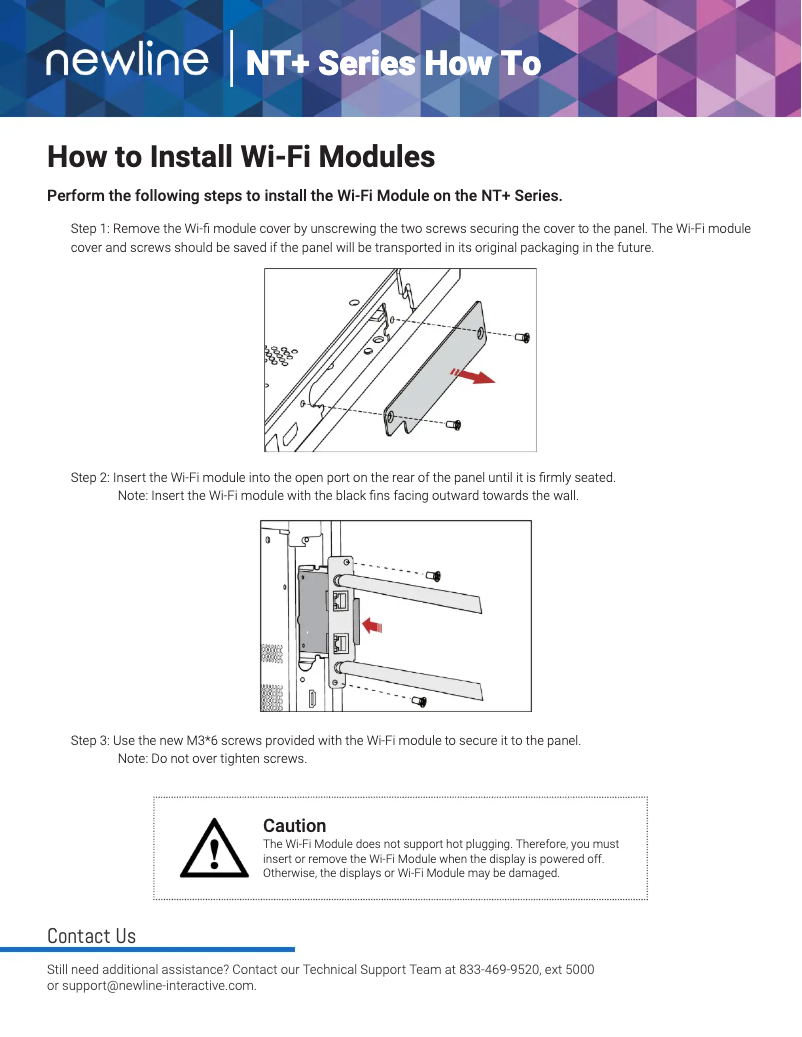 Page 1 de la notice Guide d'installation Newline TT-9823NT-PLUS