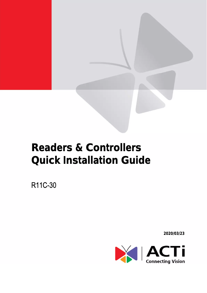 Page n°1 - Manuel utilisateur ACTi R11C-30