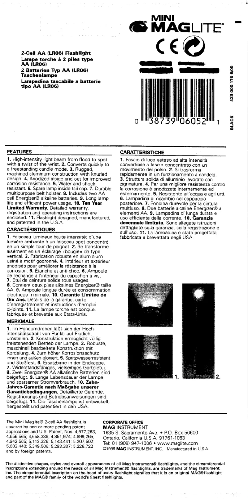 Page n°1 - Manuel utilisateur Maglite Mini