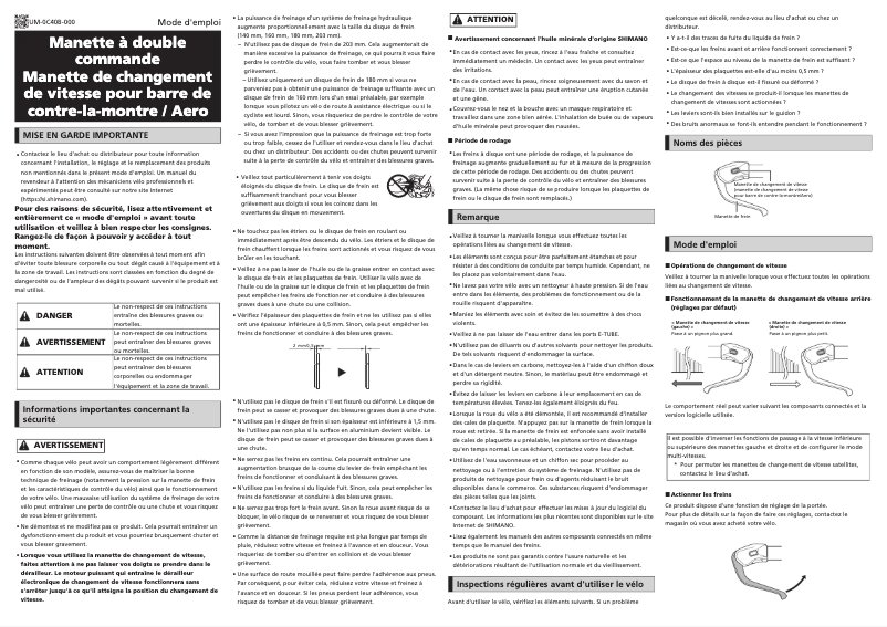 Página 1 del manual Manual de usuario Shimano ST-R9180-L