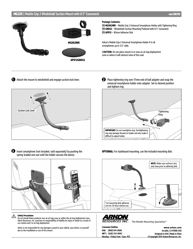 Page n°1 - Manuel utilisateur Arkon MG220