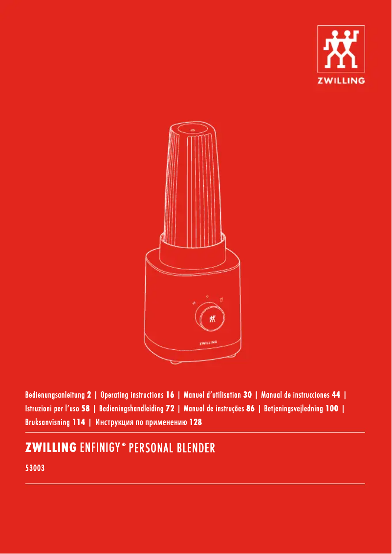 Page 1 de la notice Manuel utilisateur Zwilling Enfinigy Personal Blender