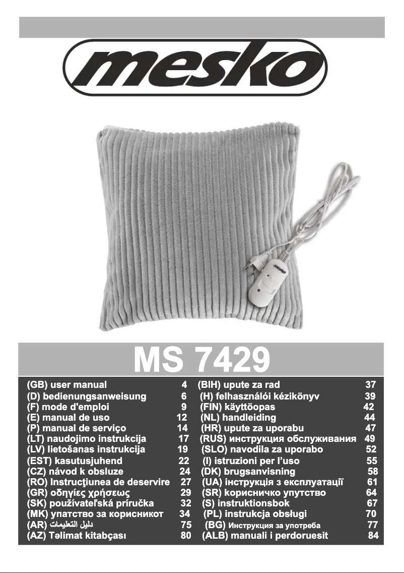 Page n°1 - Manuel utilisateur Mesko MS 7429