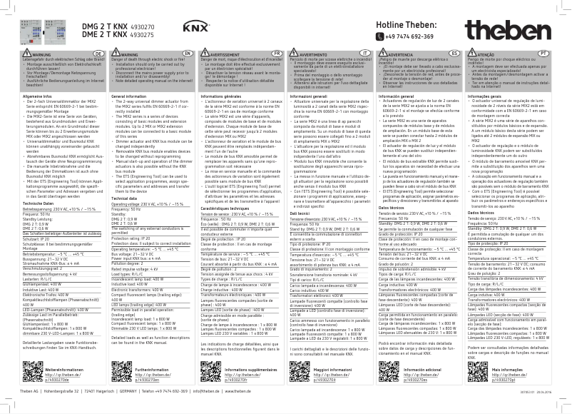 Image de la première page du manuel de l'appareil DME 2 T KNX