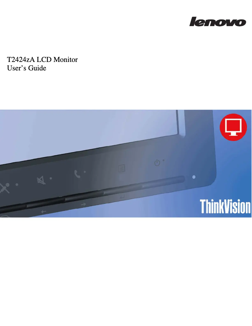 Image de la première page du manuel de l'appareil ThinkVision T2424z