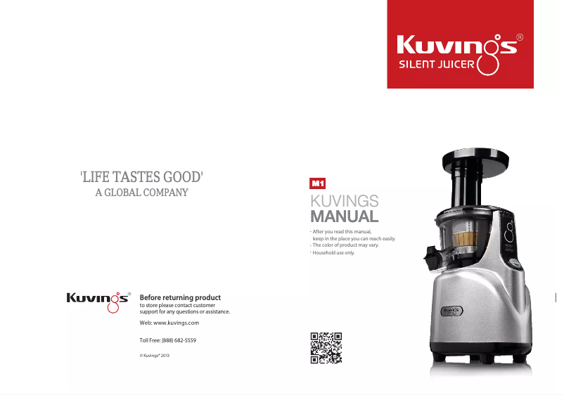 Page 1 de la notice Manuel utilisateur Kuvings UL-100B