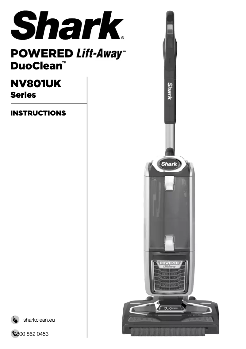 Page 1 de la notice Manuel utilisateur Shark Lift-Away NV801UKT