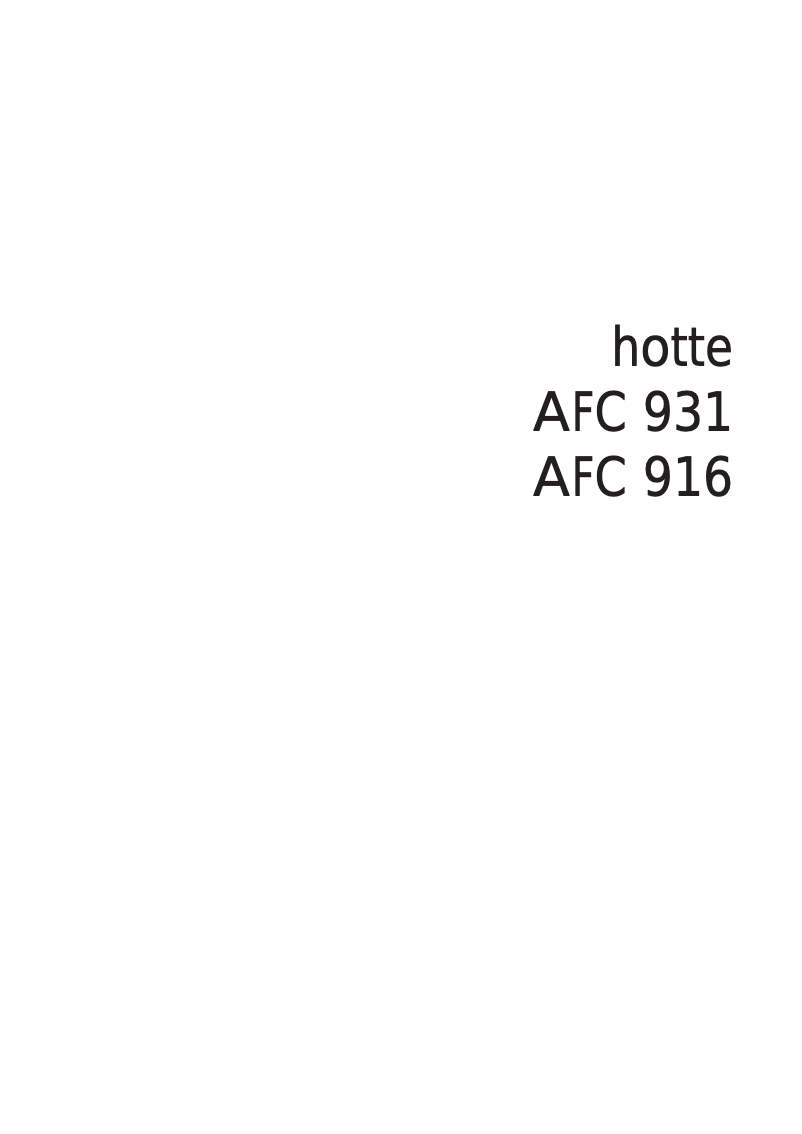 Image de la première page du manuel de l'appareil AFC931X