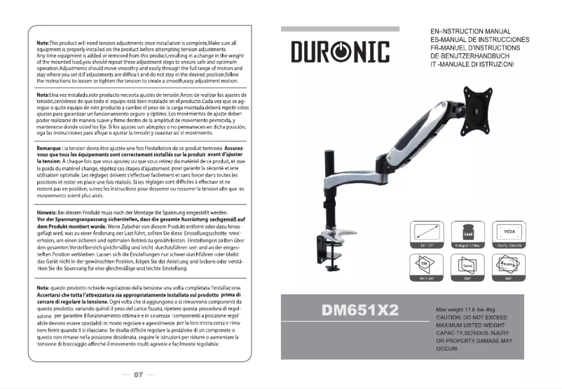 Page n°1 - Manuel utilisateur Duronic DM651X2