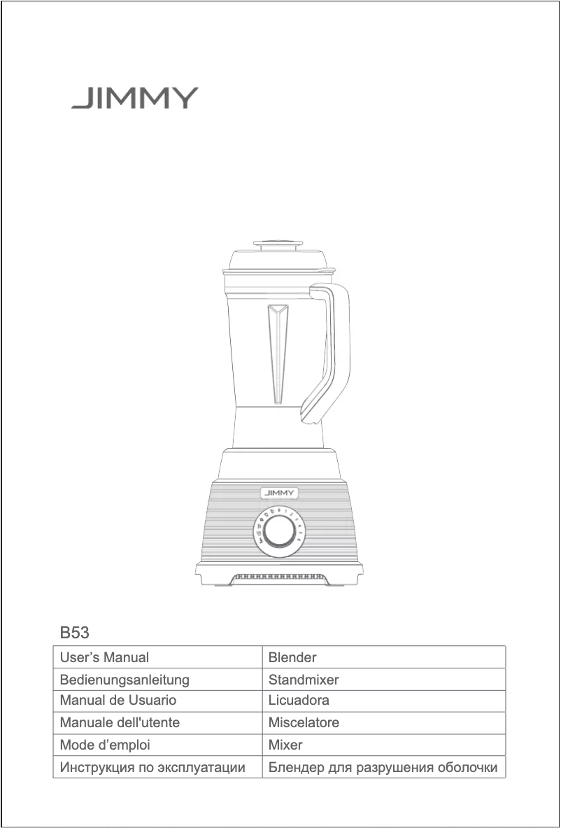 Page 1 de la notice Manuel utilisateur JIMMY B53