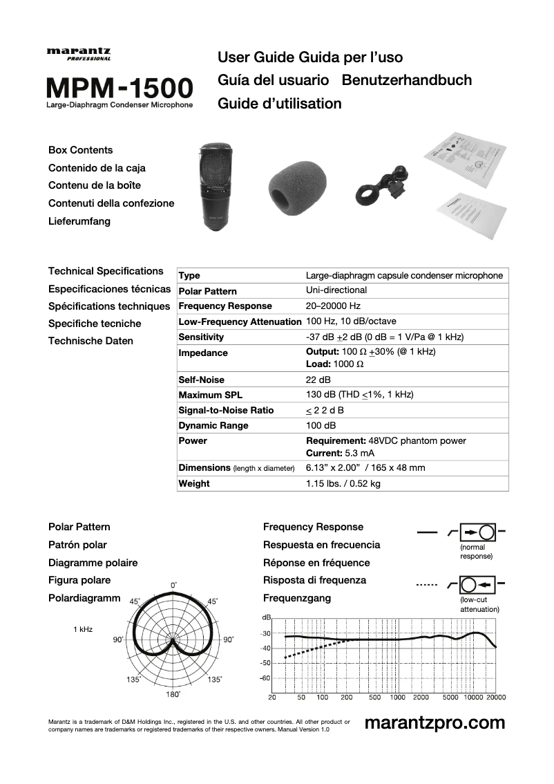 Image de la première page du manuel de l'appareil MPM-1500