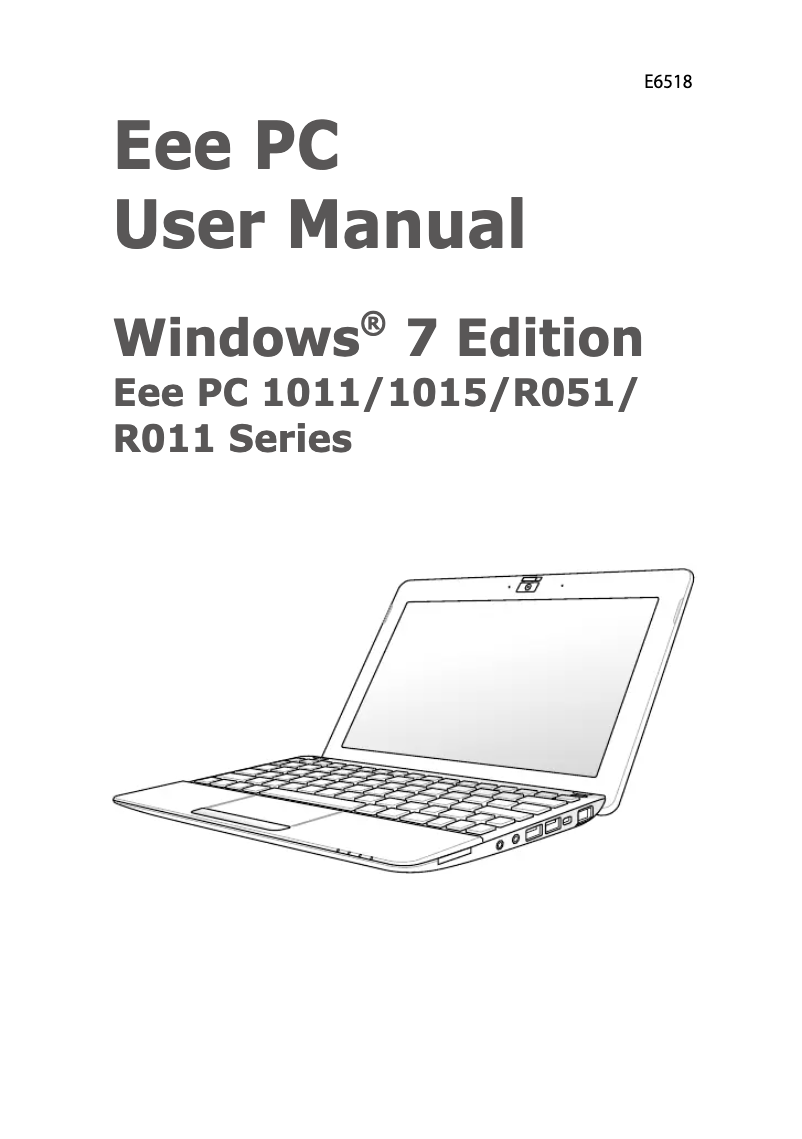 Image de la première page du manuel de l'appareil Eee PC 1015PN