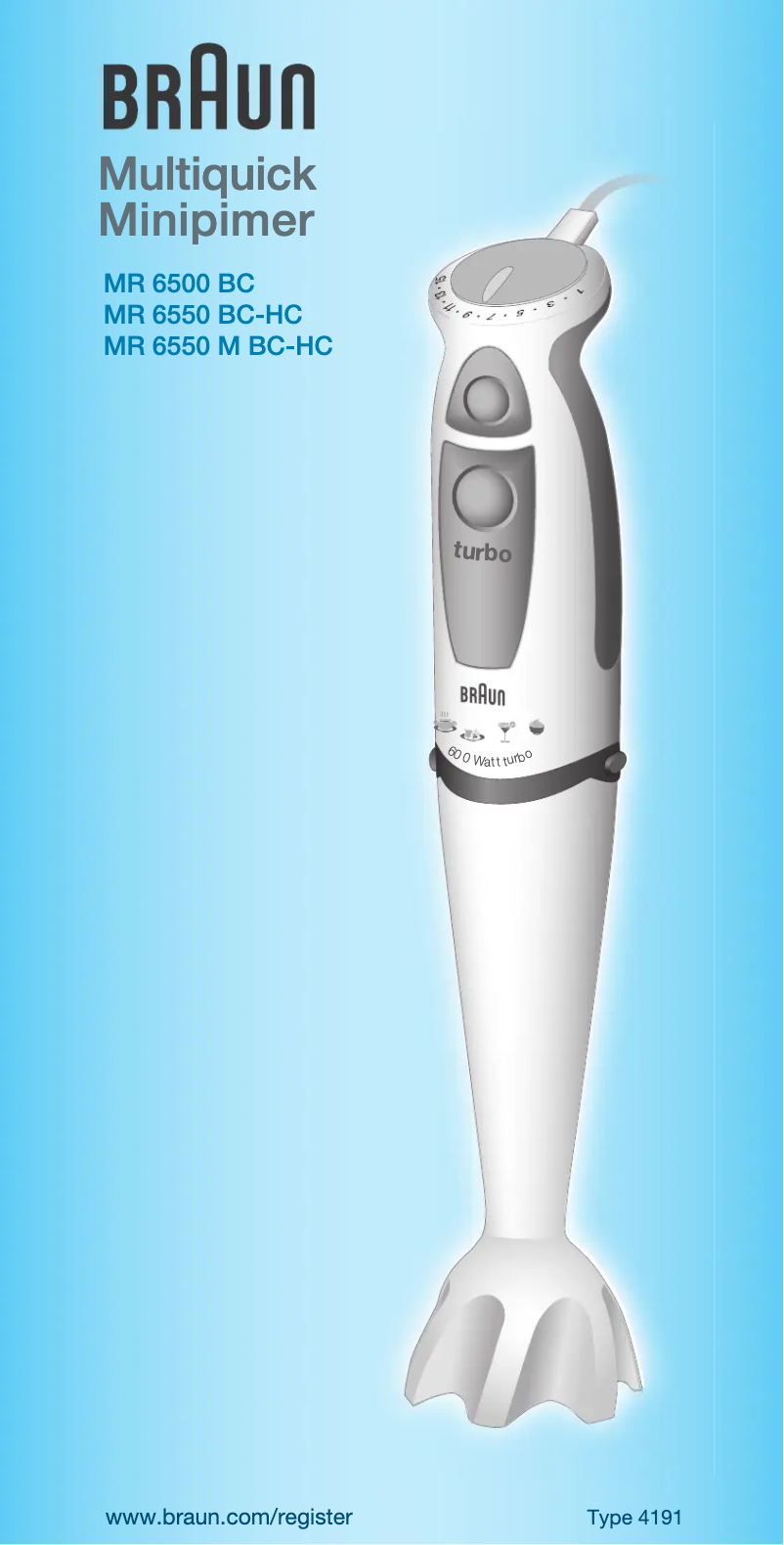 Página 1 del manual Manual de usuario Braun Multiquick MR 6550 M BCHC