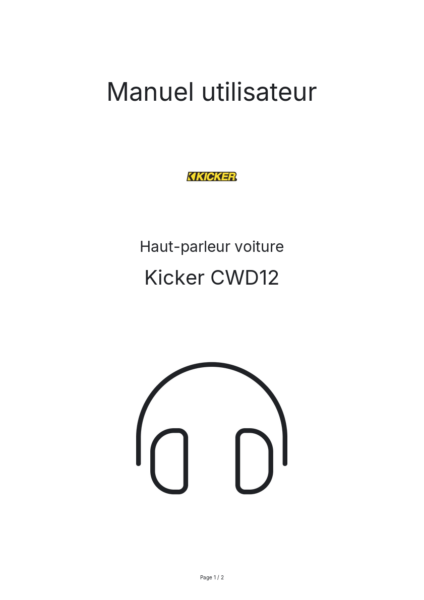 Image de la première page du manuel de l'appareil CWD12