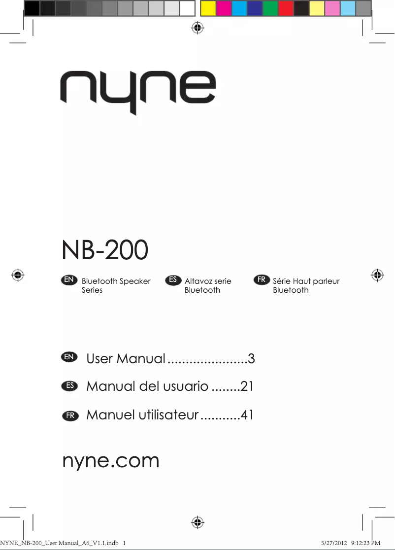 Page n°1 - Manuel utilisateur NYNE NB-200