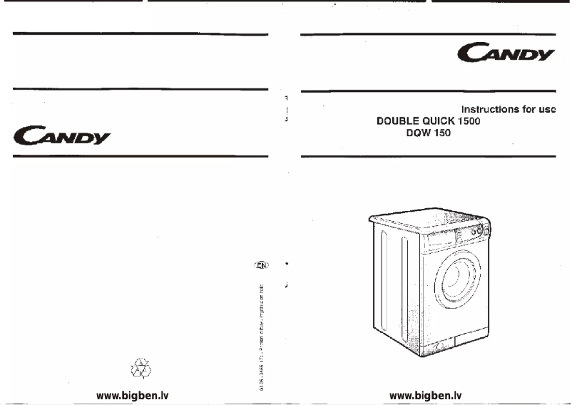 Page 1 de la notice Manuel utilisateur Candy Double quick 1500