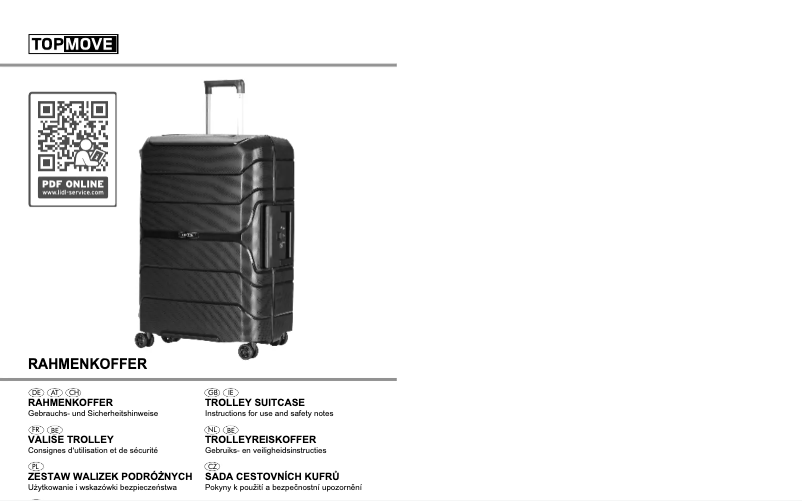 Page 1 de la notice Manuel utilisateur Topmove IAN 314178