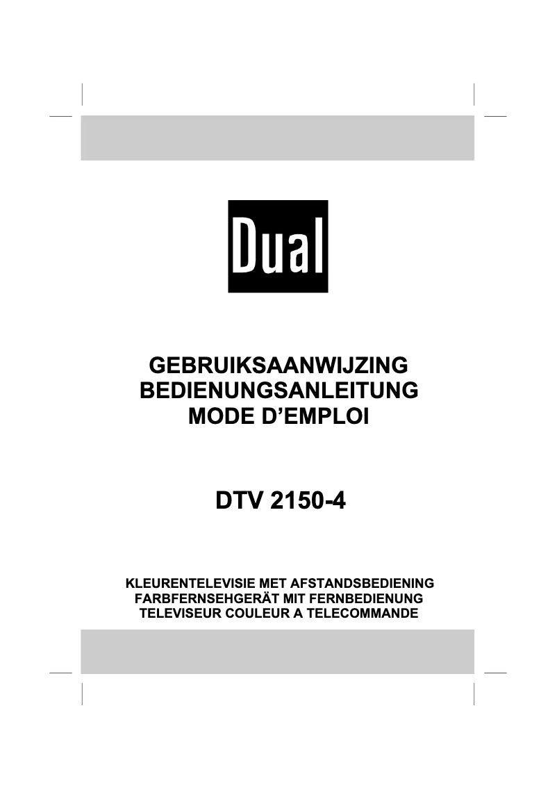 Page 1 de la notice Manuel utilisateur Dual DTV 2150-4