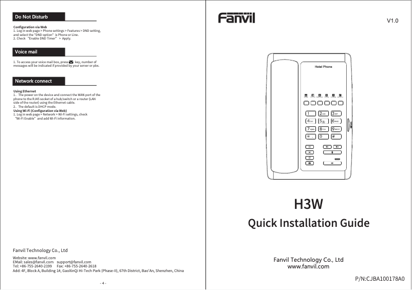 Imagen de la primera página del manual del dispositivo H3W