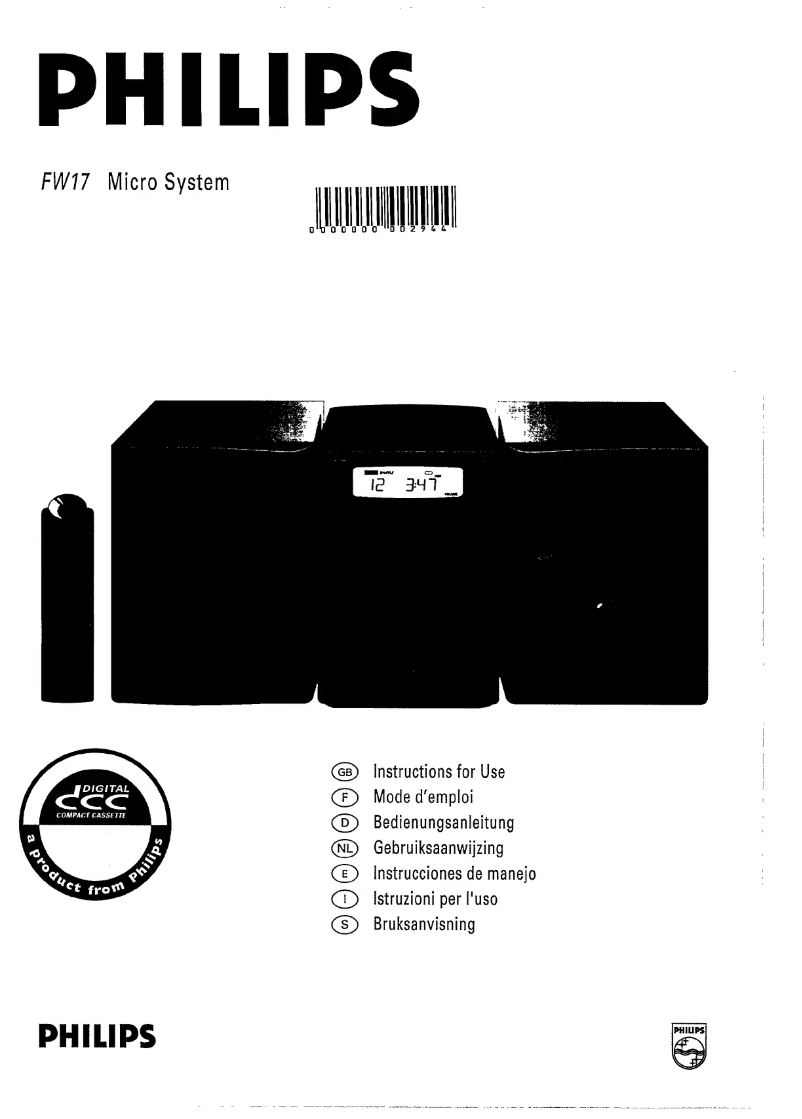 Page 1 of the manual User Manual Philips FW17