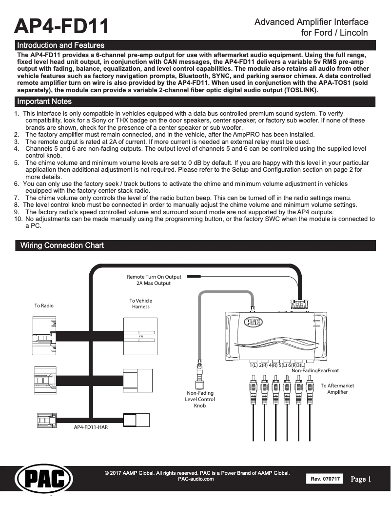 Page 1 de la notice Fiche technique PAC AP4-FD11