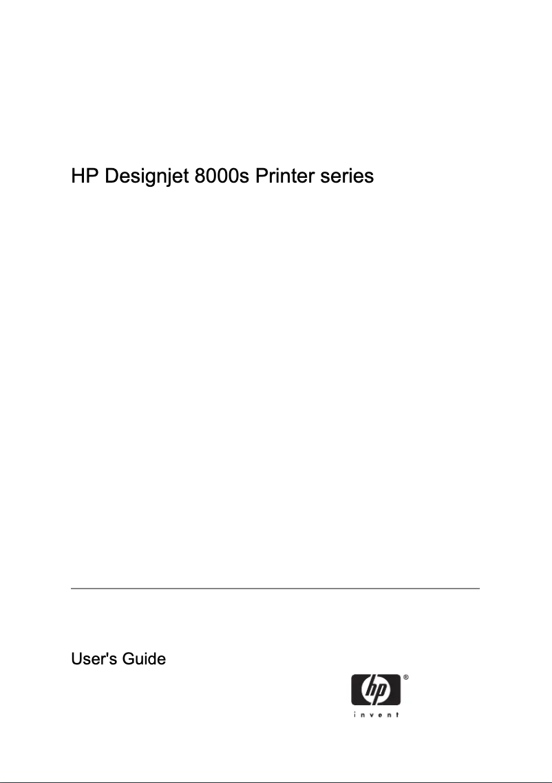 Page 1 de la notice Manuel utilisateur HP Designjet 8000s