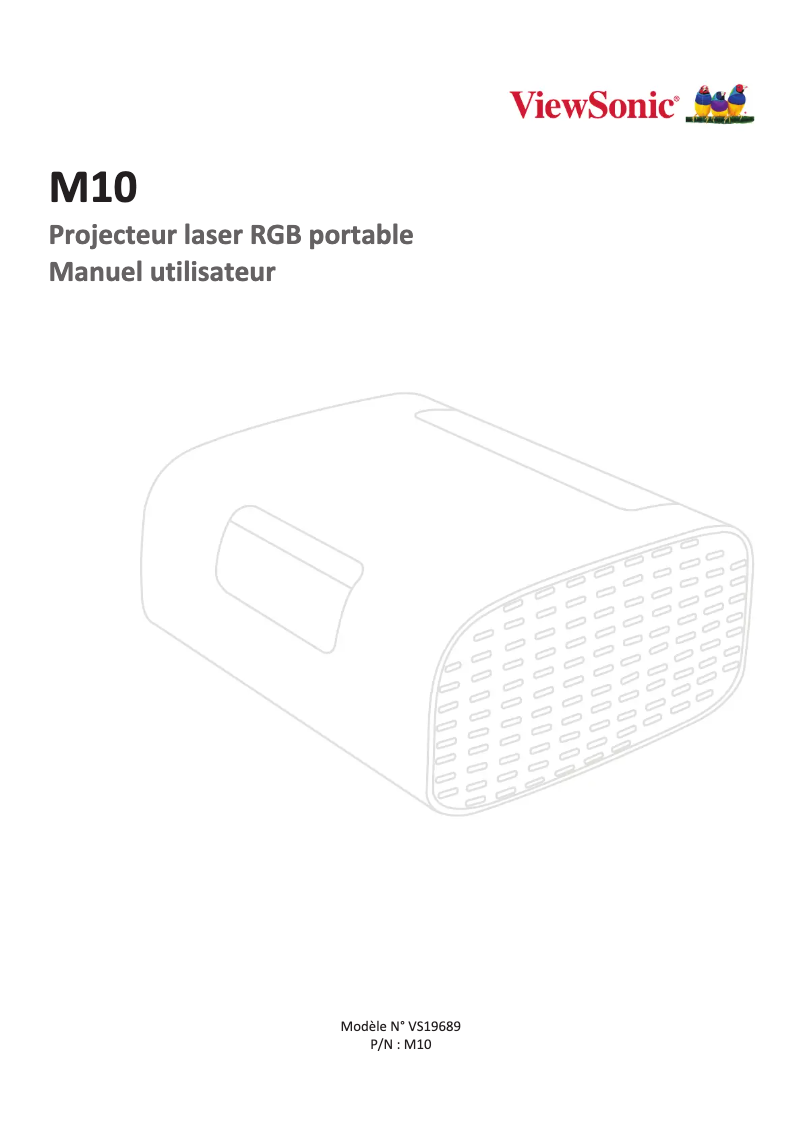 Page 1 de la notice Manuel utilisateur Viewsonic M10