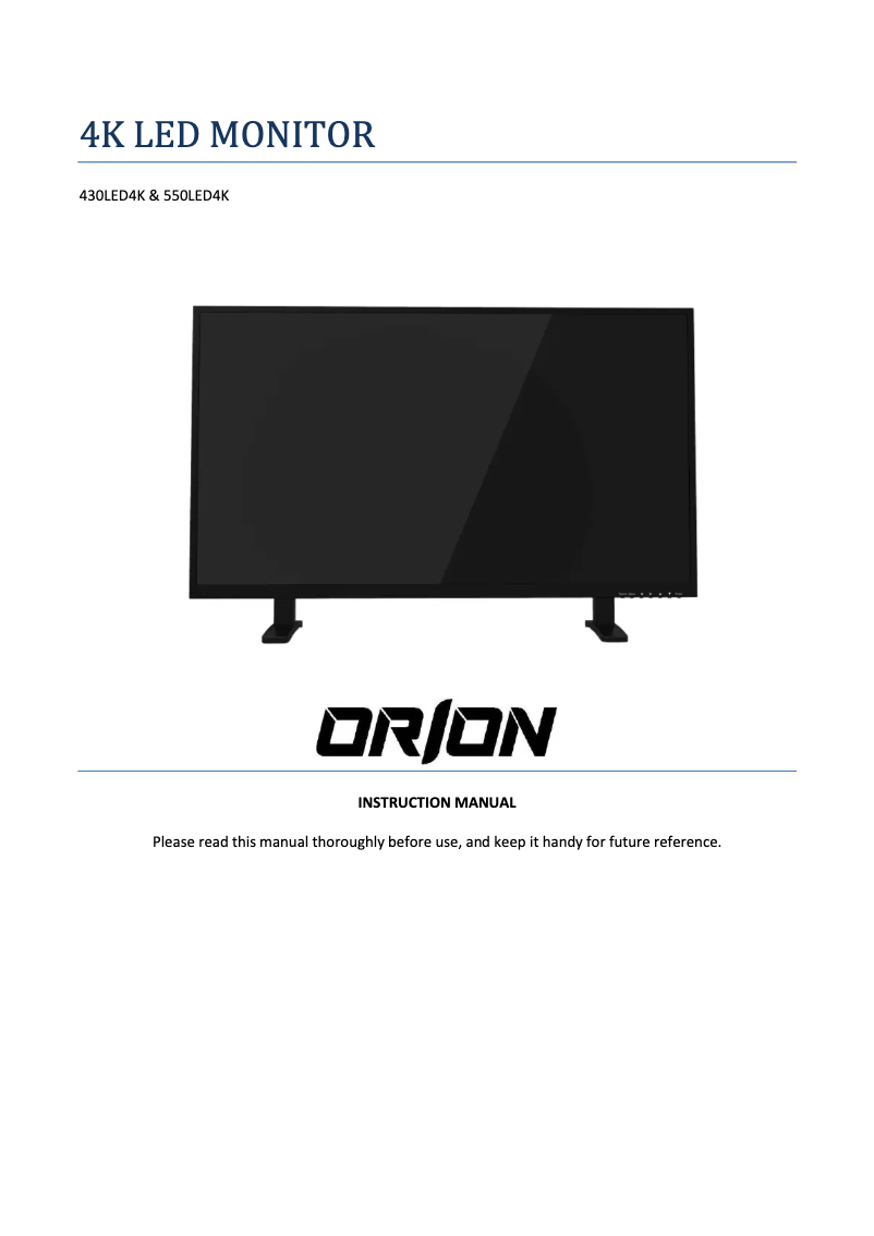 Image de la première page du manuel de l'appareil 430LED4K