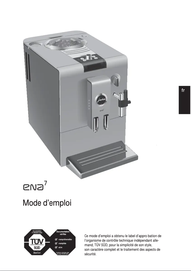 Page 1 de la notice Manuel utilisateur Jura ENA 7