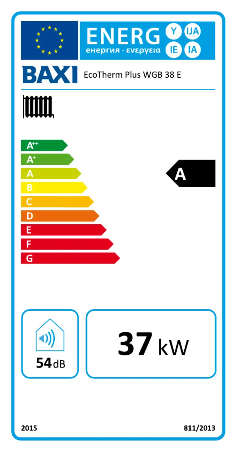 Página 1 del manual Etiqueta energética Baxi ISR MODBM
