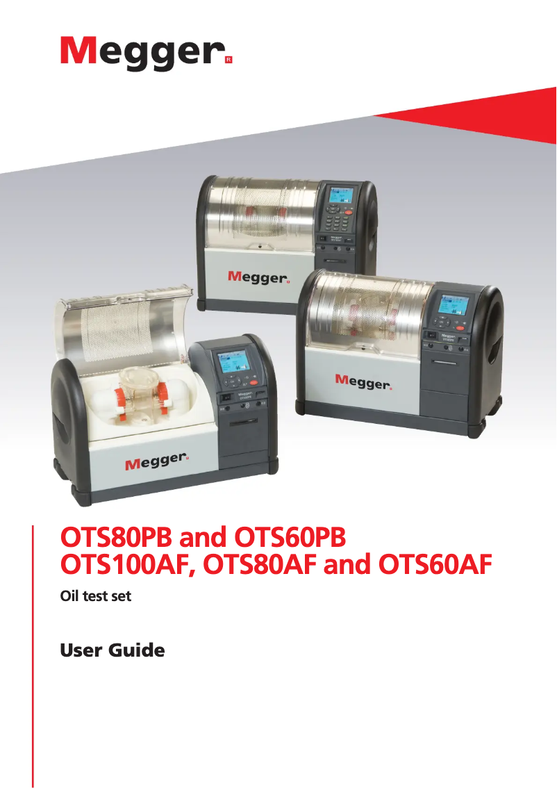 Page 1 de la notice Manuel utilisateur Megger OTS100AF