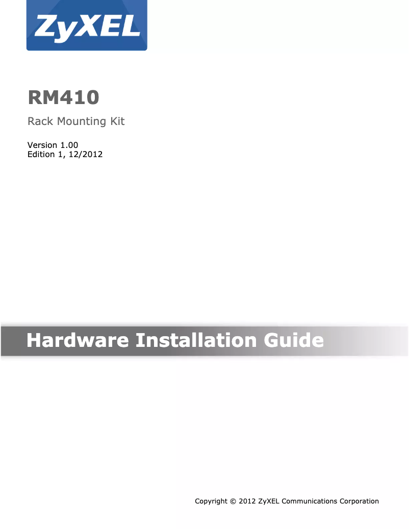 Page 1 de la notice Manuel utilisateur ZyXEL RM410