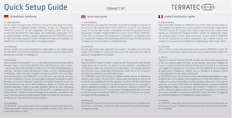 Imagen de la primera página del manual del dispositivo Connect BT