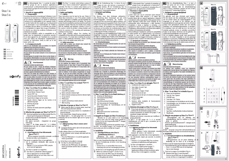 Page 1 de la notice Manuel utilisateur Somfy Situo 5 io