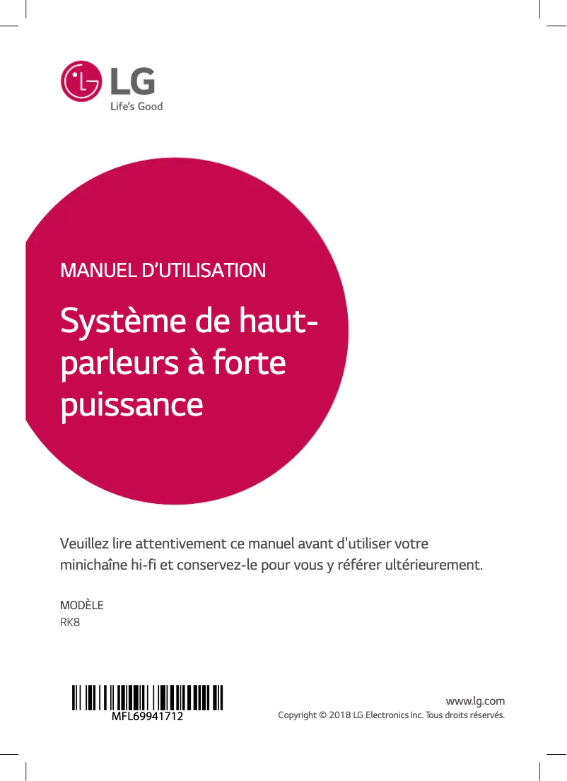 Image de la première page du manuel de l'appareil RK8