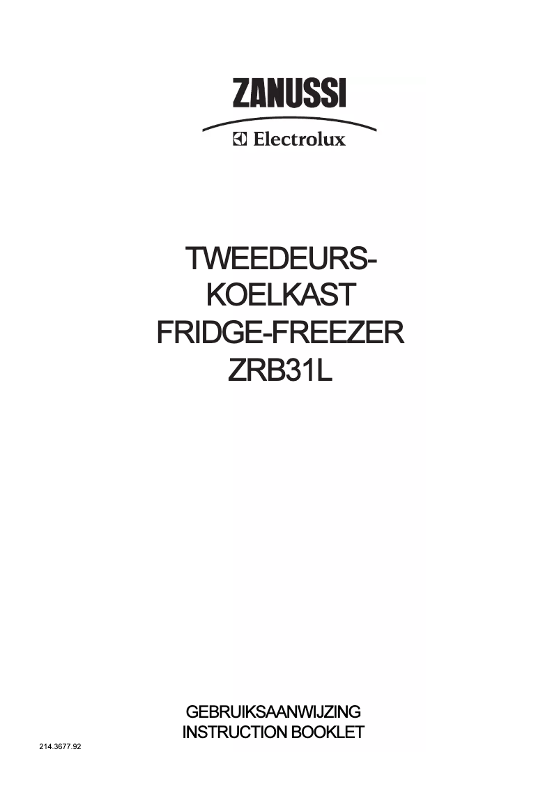 Page 1 de la notice Manuel utilisateur Zanussi-Electrolux ZRB31L