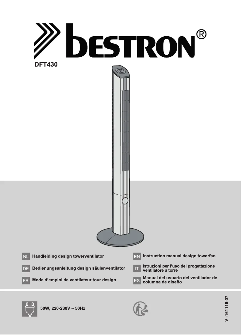 Page n°1 - Manuel utilisateur Bestron DFT430