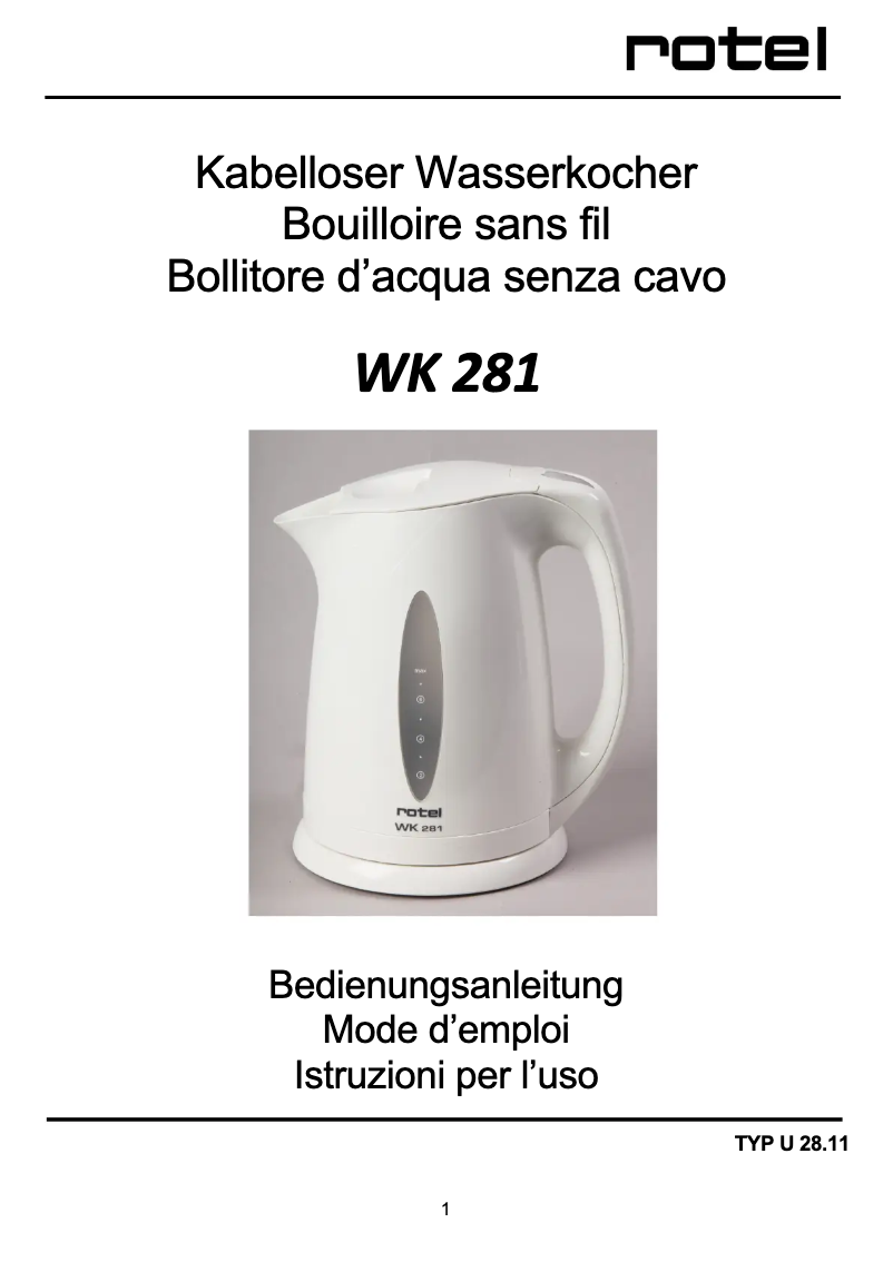 Image de la première page du manuel de l'appareil WK 281