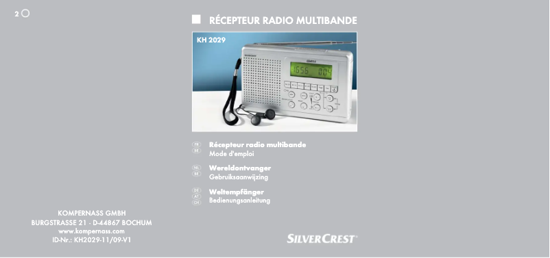 Image de la première page du manuel de l'appareil KH 2029
