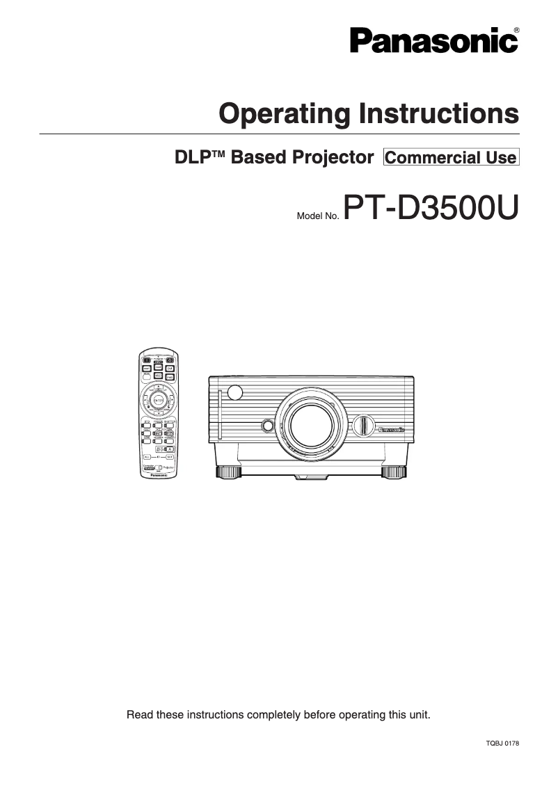 First page image of the manual for PT-D3500U
