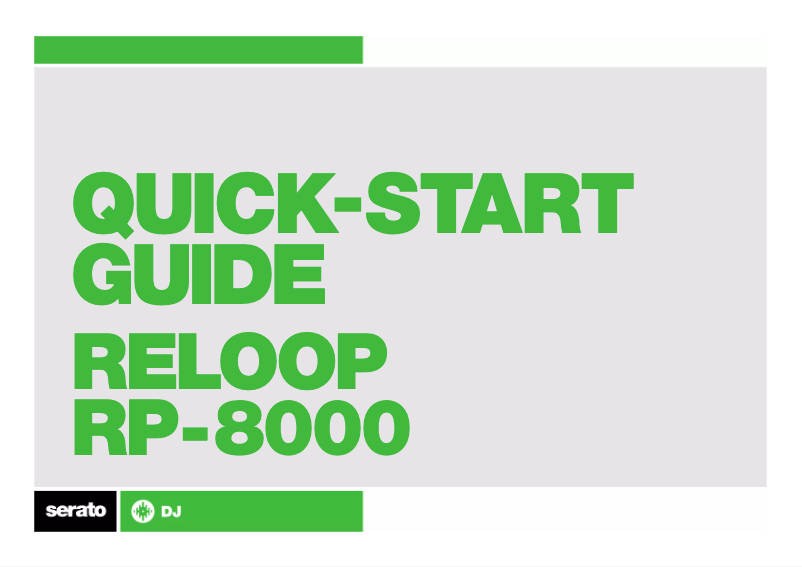 Page 1 de la notice Manuel utilisateur Serato Reloop RP-8000 DJ