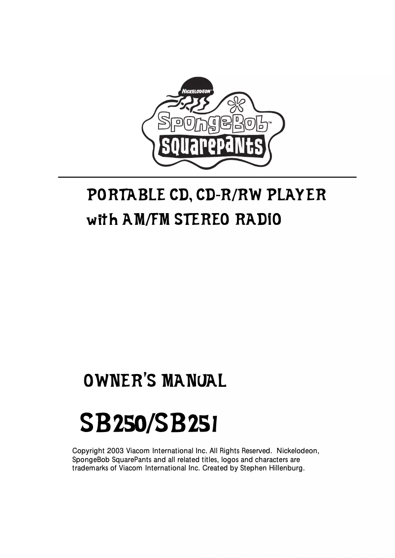 Image de la première page du manuel de l'appareil SB250