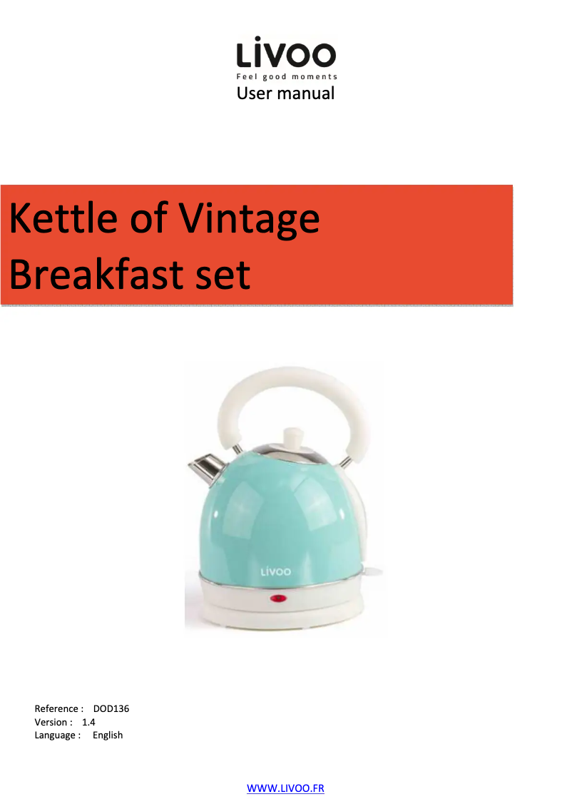 Page 1 de la notice Manuel utilisateur Livoo DOD136