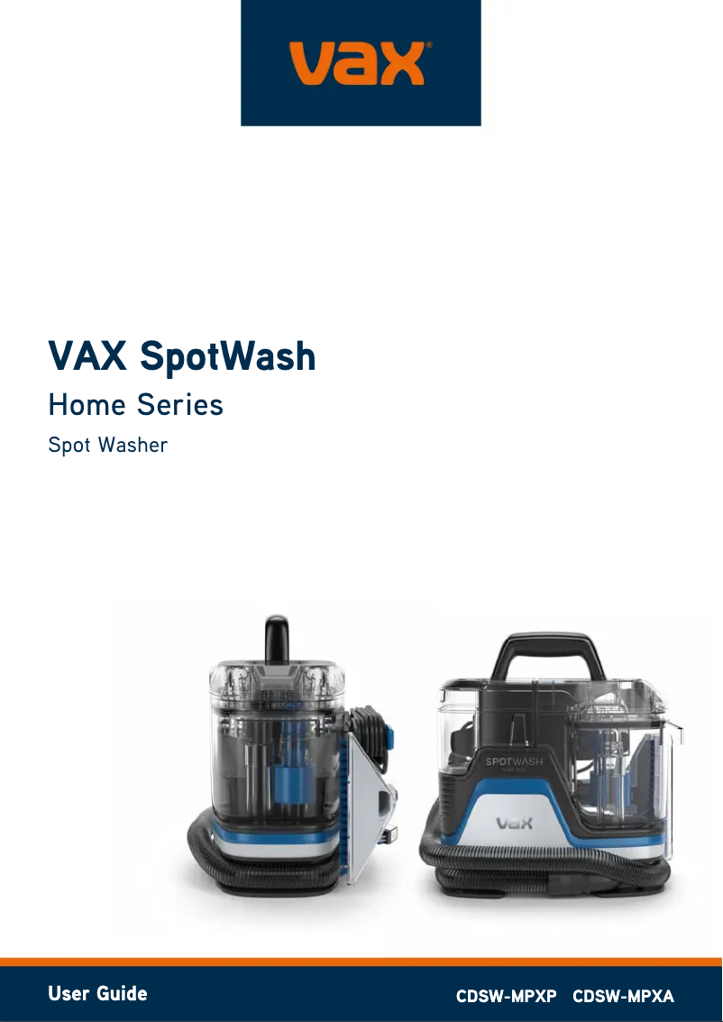 Página 1 del manual Manual de usuario Vax SpotWash Home Duo CDSW–MPXP