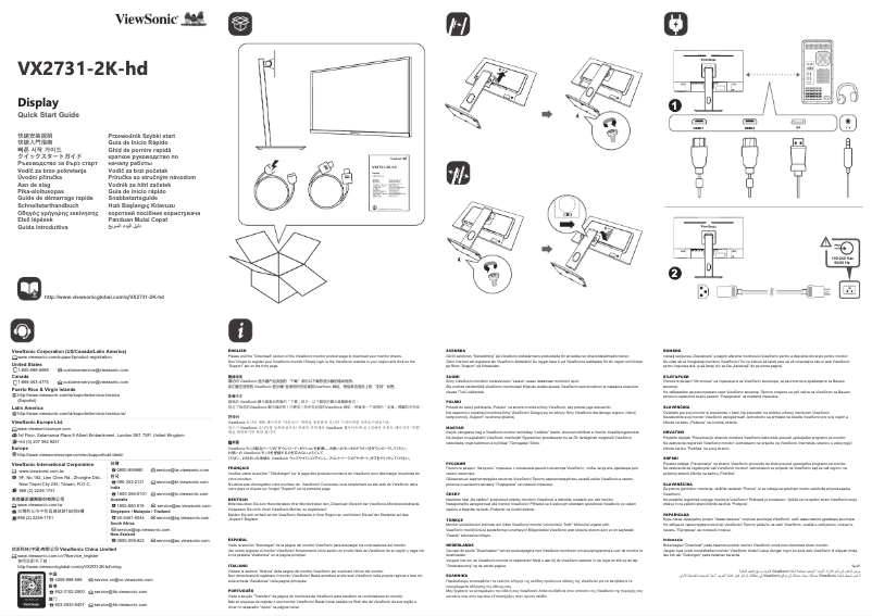 Page n°1 - Guide de démarrage rapide Viewsonic VX2731-2K-HD